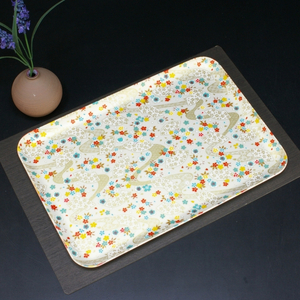 タツクラフト 友禅和紙トレー L 39cm 2枚セット 桜扇 金流水 【Tk326】【ttcf135】