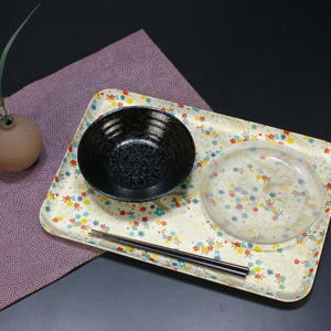 タツクラフト 友禅和紙トレー L 39cm 2枚セット 桜扇 金流水 【Tk326】【ttcf135】