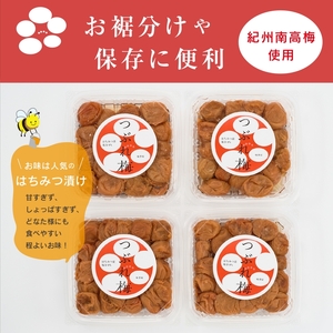 紀州南高梅つぶれ梅 はちみつ漬 400g×4パック (塩分8%) / ウメ 梅 うめ 梅干し 南高梅 紀州南高梅 和歌山 はちみつ梅 つぶれ梅 【azky007A】
