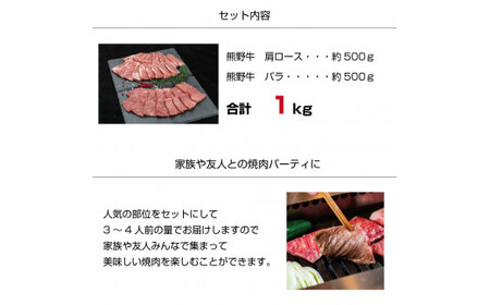 熊野牛 焼肉セット 1kg【MT4】【mtf400】