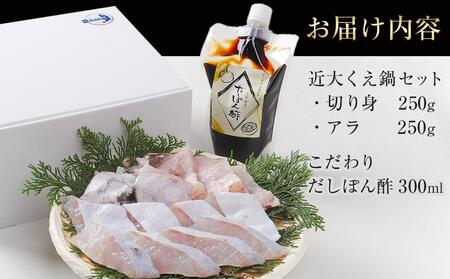 近大くえ鍋セット ( 500g ）こだわりだしぽん酢付き【2025年1月下旬～2月上旬発送】