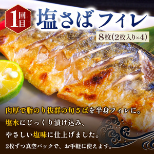 定期便 魚 全3回 /魚鶴厳選！人気のお魚集合定期便（さば・銀鮭・うなぎ）※離島配送不可【tkb307】