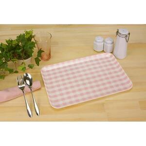 【ピンク2枚組】ST ランチョン トレー M 33cm ミルキー チェック タツクラフト 【Tk75】