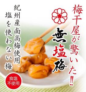 紀州南高梅 食塩不使用 無塩梅 180g 梅干し 梅干 バニリン 減塩 無添加 塩分