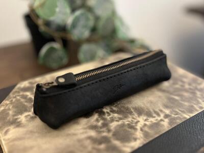 革職人が作る 本革ペンケースS 【ブラック】