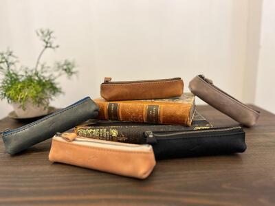 革職人が作る 本革ペンケースS 【ブラック】