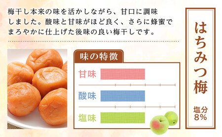 梅干し つぶれ はちみつ梅干し 塩分8％ 900g (300g×3）