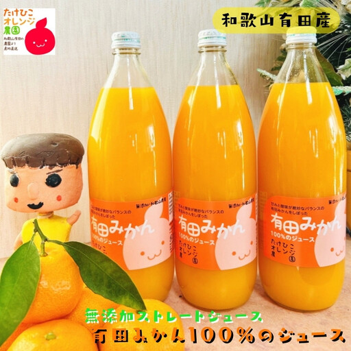 【無添加】有田みかん100%のジュース1,000ml×3本 みかんジュース 濃厚 柑橘 果物 フルーツ 甘い 100％ストレートジュース 【MS105】 8,760円