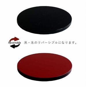 木製 丸板 敷板 花台 黒/朱 5号(15cm) 床の間 フィギュア【YG362】