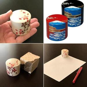 紀州漆器 文鎮 ペーパーウェイト 丸型 朱 スズラン【YG172】