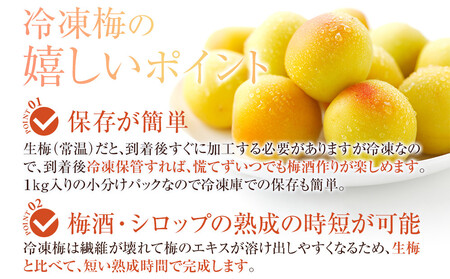 冷凍 紀州南高梅 完熟梅 約2kg L～4Lサイズ混合 ご家庭用