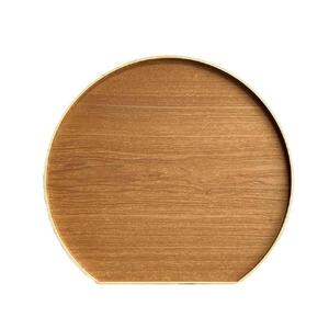 紀州漆器 木製 半月盆 ナチュラル 白木 お盆 トレー［YS51］