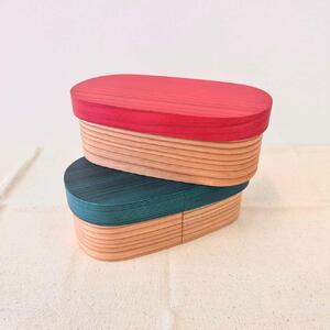 ［千草（青）］曲げわっぱ 弁当箱 紀州塗り 麗 URARA 国産 日田杉 被せ蓋 日本製［YS130］