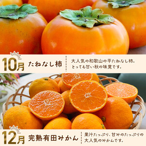 わかやま旬のフルーツ定期便[S] 全4回 2～3・7・10・11～12月発送 家庭用［MS123］