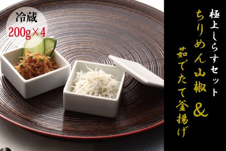 【セット】釜揚げしらす(200g×2) と ちりめん山椒(200g×2)【冷蔵】 無添加・無着色 しらす シラス 釜揚げ 小分け 冷蔵 ちりめん【mar107】