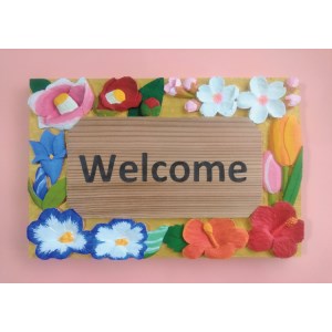 【受注制作】Welcome board（四季の花）／メッセージボード【hms022】