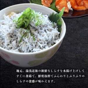 紀州湯浅醤油を使ったサーモンとカンパチの漬け＆釜揚げしらすの 海鮮丼 ３種セット×２ 計６００g【uot757A】