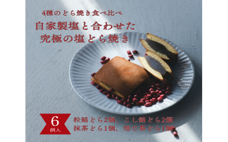 塩どら焼き専門店のどら焼き食べ比べ6個セット
