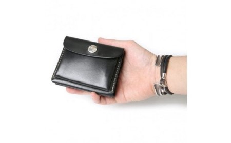 ＭＯＴＯミニウォレット（BLACK）本池秀夫監修　LEATHER & SILVER MOTO