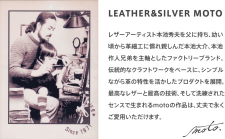ＭＯＴＯミニウォレット（BLACK）本池秀夫監修　LEATHER & SILVER MOTO