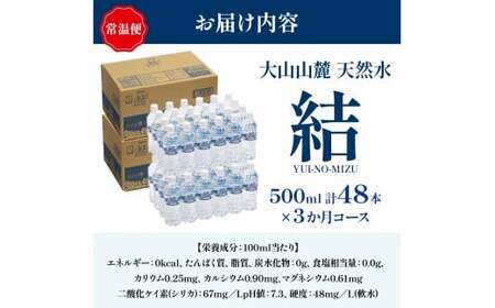 大山山麓天然水「結」定期便　48本×3ヶ月