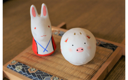 【倉吉の伝統工芸】 はこた人形 （Bセット） 工芸品 民芸品 伝統工芸品 和風 人形 鳥取伝統工芸 インテリア 白うさぎ うさぎ 雑貨 はこた人形