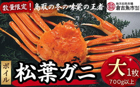 【倉吉魚市】ボイル松葉がに（大 1枚：700g以上） 松葉ガニ 松葉がに かに カニ 蟹 ボイル ズワイガニ カニ爪 冷蔵 数量 期間 限定 数量限定 ずわいがに 