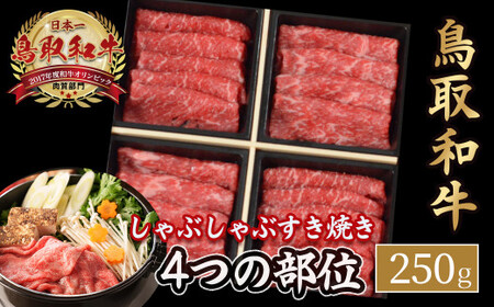 鳥取和牛 4つの部位のしゃぶしゃぶ すき焼き 250g 和牛 黒毛和牛 国産 精肉 ブランド牛 冷凍 鍋 鳥取県 倉吉市 KR1238