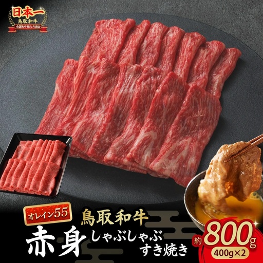 鳥取和牛 最高級品質【オレイン55】 赤身 しゃぶしゃぶすき焼き用 (800g) 牛肉 すき焼き しゃぶしゃぶ KR1275