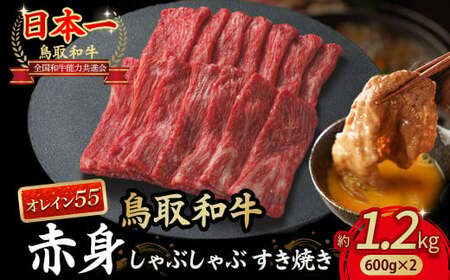 鳥取和牛 最高級品質【オレイン55】 赤身 しゃぶしゃぶすき焼き用 (1.2kg) 牛肉 和牛 鳥取和牛 ブランド和牛 黒毛和牛 すき焼き 和牛すき焼き 和牛スライス 和牛しゃぶしゃぶ KR1277 11,550円
