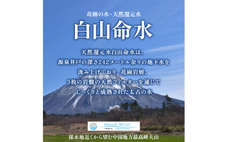 白山命水セットＣ（ペットボトル2L×6本入り×2箱） ミネラルウォーター 国産 天然水