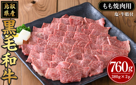 鳥取黒毛和牛もも焼肉用(計760g)国産 鳥取県産 もも 牛肉 お肉 肉 牛脂 冷凍 オリジナル調味塩 お取り寄せ ギフト プレゼント 誕生日プレゼント お祝い【sm-AP008】【いろは精肉本店】