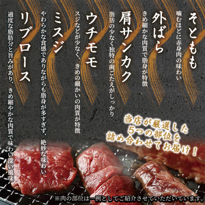 ＜和牛セレブ＞鳥取和牛希少部位5種焼肉食べ比べセット(350g・精肉箱付き) 国産 鳥取和牛 牛肉 そともも 外バラ 肩サンカク ウチモモ ミスジ リブロース 贈答用 【sm-DC003】【Giverichホールディングス】