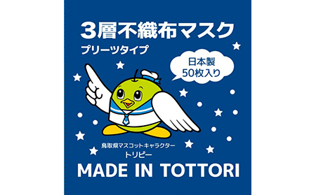 【72005】鳥取県岩美町産 不織布マスク 50枚入り×2箱(100枚)