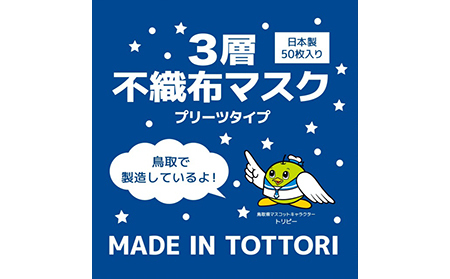 【72005】鳥取県岩美町産 不織布マスク 50枚入り×2箱(100枚)