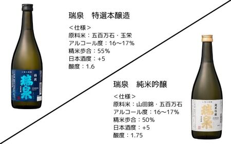 【51002】岩美町／高田酒造　瑞泉飲み比べセット-A