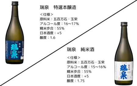 【51006】岩美町／高田酒造　瑞泉飲み比べセット-E