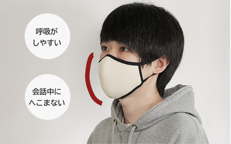 Y330 洗える3D布マスク（吸収速乾）メンズ ホワイト3枚セット