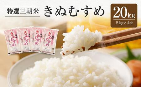 令和7年産 新米 米 特選三朝米 きぬむすめ 三朝町産 20kg（5kg×4袋）