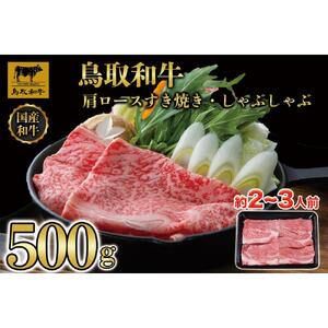 【8か月定期便】鳥取和牛肩ロースすき焼きしゃぶしゃぶ用500g 373|和牛