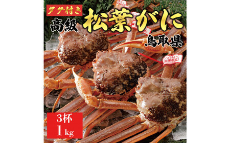 【2025年12月~2026年1月発送】特撰 松葉がに(なま)【ブランドタグ付き】1kg超の大きいサイズ 食べ応えあり 特大3杯