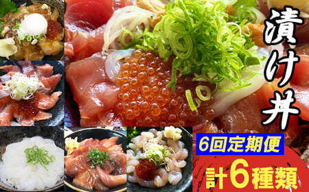 【6回定期便】海鮮漬け丼・昆布締め丼の素【真鯛 サーモンまぐろ 白いか 甘エビ ブリ 丼 素 海鮮丼 6回 コース 定期便 頒布会 ごはんのお供 簡単 時短 ご自宅用 お土産】