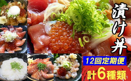 【12回定期便】海鮮漬け丼・昆布締め丼の素【真鯛 サーモンまぐろ 白いか 甘エビ ブリ 丼 素 海鮮丼 12回 1年 コース 定期便 頒布会 ごはんのお供 簡単 時短 ご自宅用 お土産】