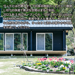 PR-01　【OLIF villa in AKEMANOMORI】ヴィラ宿泊割引券 30,000円分