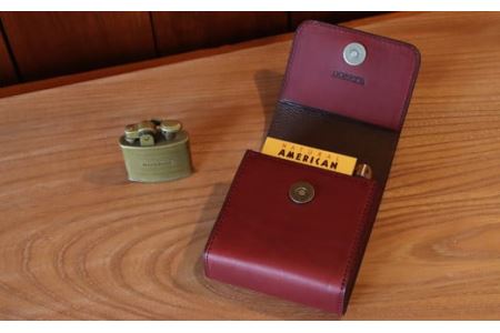 本革製たばこケース(ワイン)