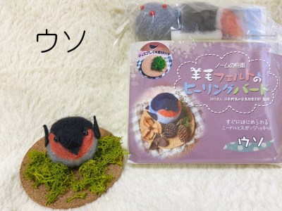 羊毛フェルトのヒーリングバードキット（ウソ） 10,500円