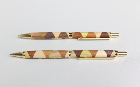 寄木のシャープペンシル・三角チェック