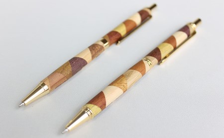 寄木のシャープペンシル・三角チェック