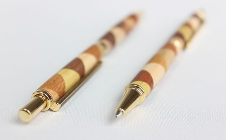 寄木のシャープペンシル・三角チェック