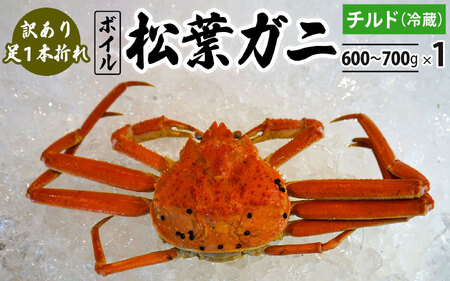 訳あり足1本折れボイル松葉ガニ（600g～700gを1枚）OM-31 わけあり 松葉ガニ 松葉がに かに 蟹 カニ 鳥取県境港 御来屋漁港
